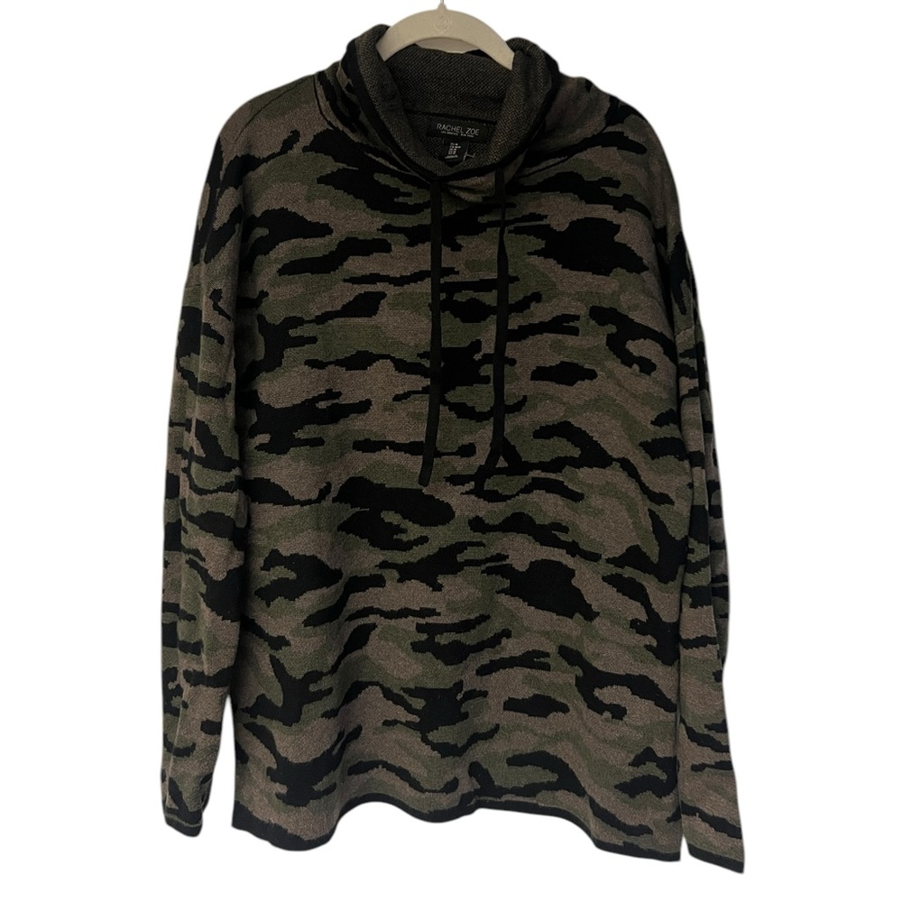 Rachel Zoe Camo Cowl Neck Sweater